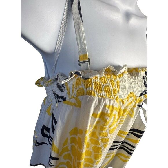 Anthropologie Flounce Pineapple Print Maxi Dress Size Small Yellow Black - Picture 3 of 10